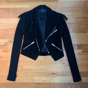 Alexander Wang Cropped Moto Suede Jacket/vest